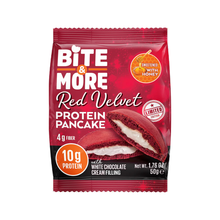 Görseli Galeri görüntüleyiciye yükleyin, BİTE&amp;MORE -Protein -Pancake -Red -Velvet -50g
