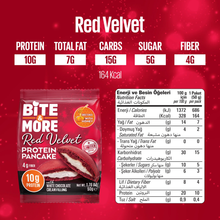 Görseli Galeri görüntüleyiciye yükleyin, BİTE&amp;MORE Protein Pancake Red Velvet 50g
