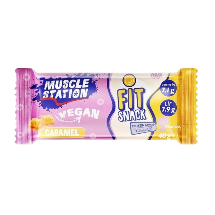 MUSCLE- STATİON- Vegan -Protein- Bar -Caramel -40g