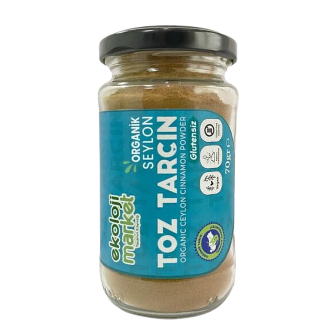 EKOLOJİ MARKET Organik Glutensiz Kavanoz Toz Tarçın Seylon 70g