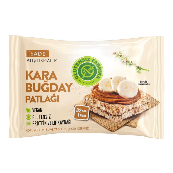 GLUTENSİZ FABRİKA Sade Kare KarabuğdayPatlağı 30g