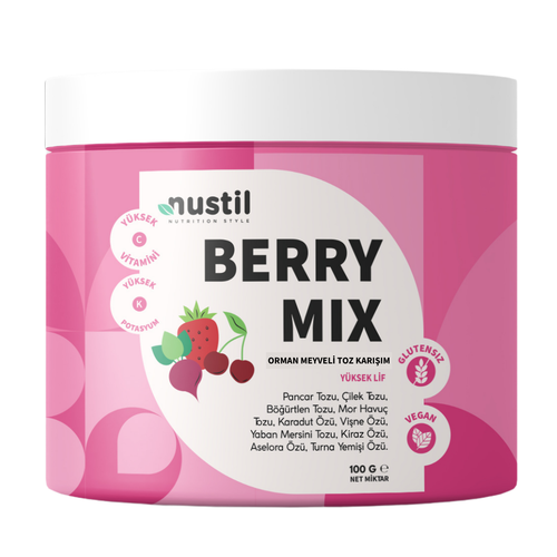 NUSTİL Berry Mix Orman Meyveli Toz Karışım 100gNUSTİL Berry Mix Orman Meyveli Toz Karışım 100g