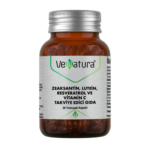 VENATURA Zeaksantin, Lutein, Resveratrol ve Vitamin C Takviye Edici Gıda 30 Kapsül