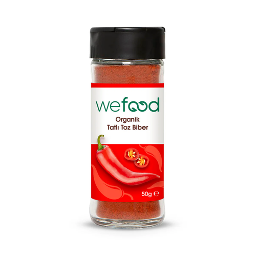 WEFOOD Organik Kırmızı Tatlı Biber Tozu 50g