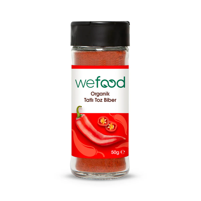 WEFOOD Organik Kırmızı Tatlı Biber Tozu 50g